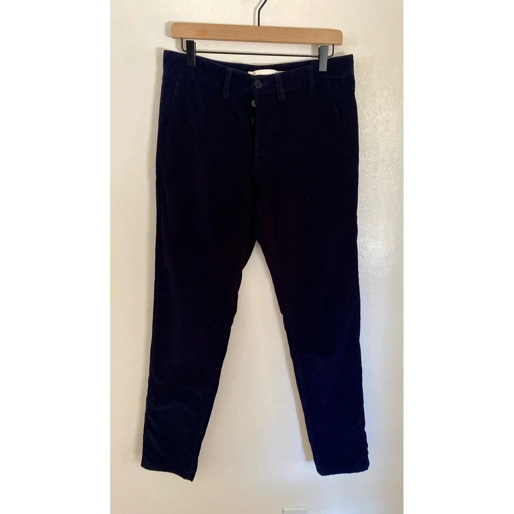 Norse Projects Aros Slim Corduroy Pant W30 L30 Navy Duca Visconti Italian Fabric